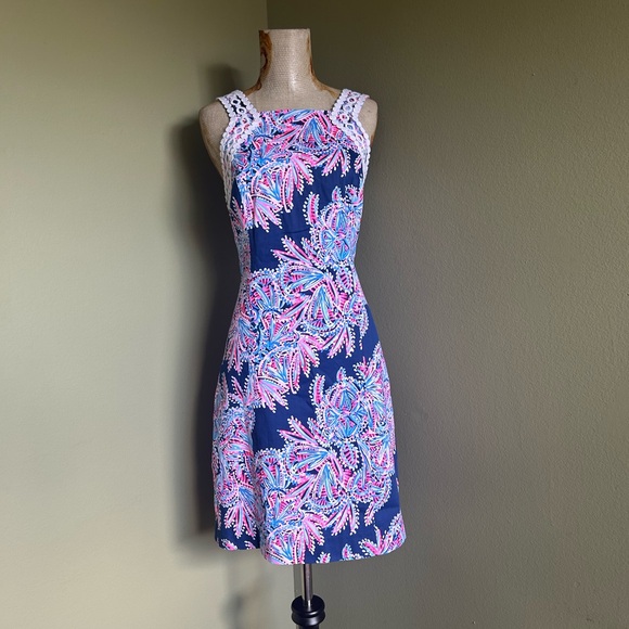 Lilly Pulitzer Pink and Blue Shift Dress NWOT Sz 6 - Picture 4 of 8